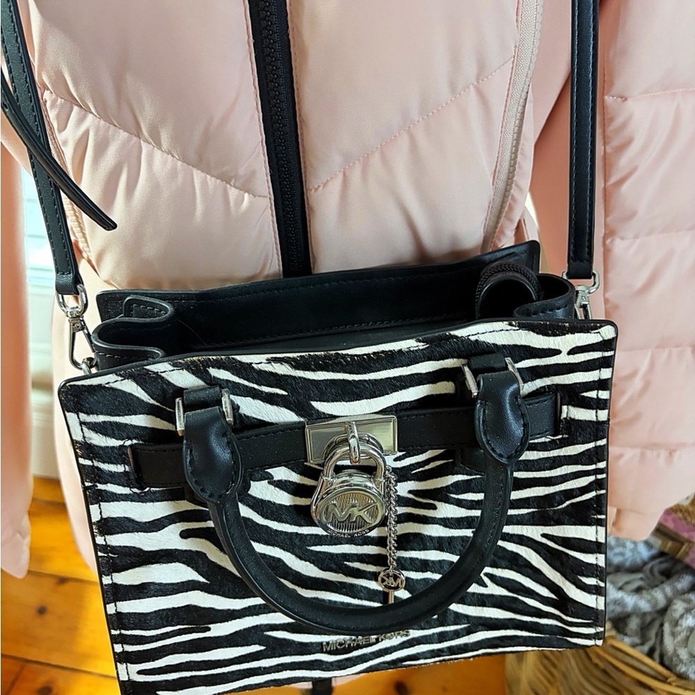 Michael Kors Black and White Zebra Satchel